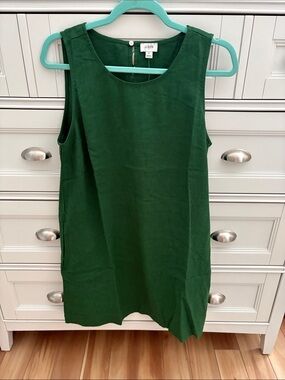J. Crew Dark Green Sleeveless Shift Mini Dress
